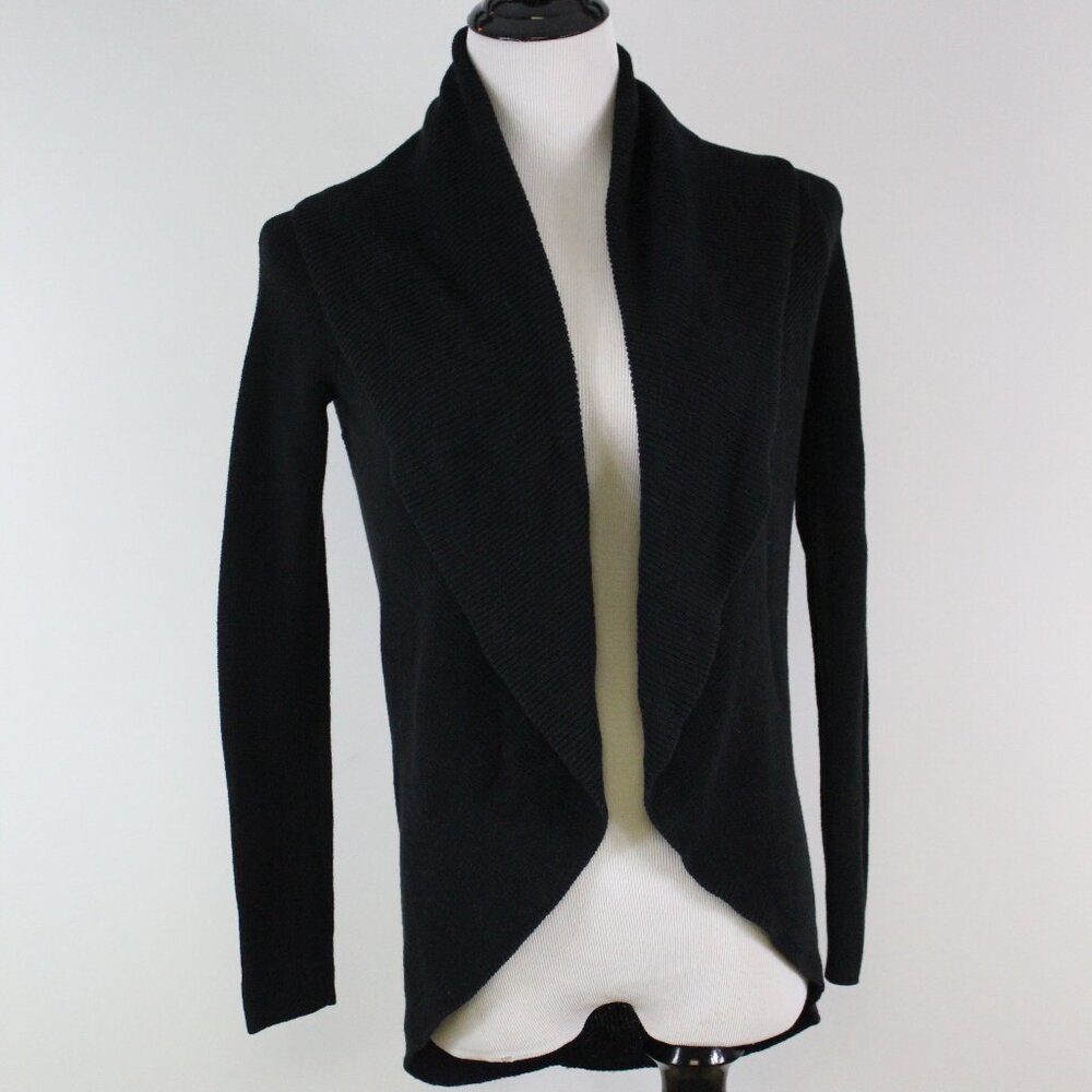 Express Black‎ Open Front Cotton Cardigan Shawl Collar Sweater Size Small